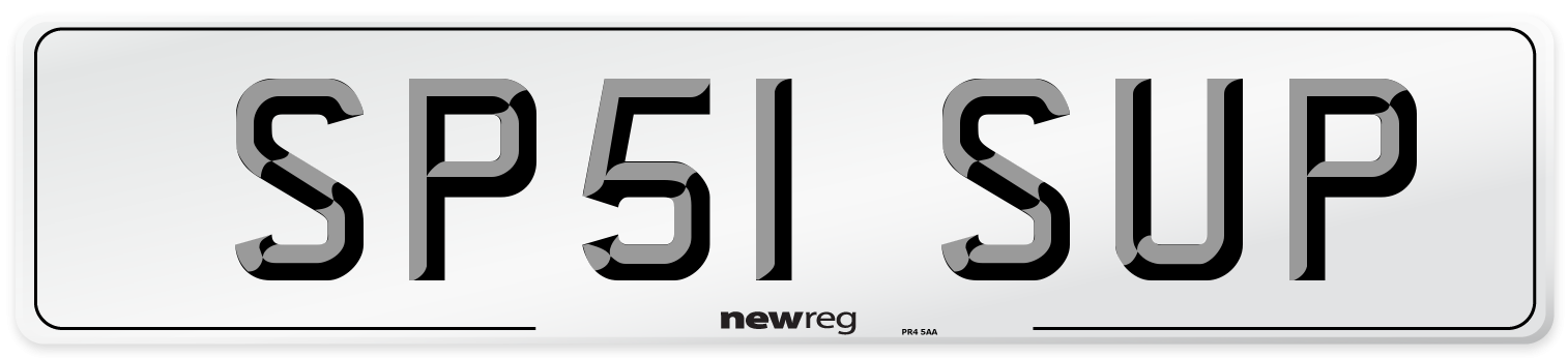 SP51 SUP Number Plate from New Reg
